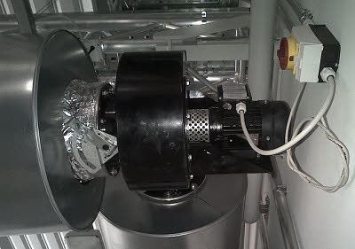 Rauchgasventilator Heissgasventilator Montagebeispiel