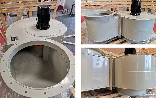 Flanschventilator - Absaugung Lackierkabine mit Umlenkung