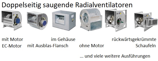doppelseitig saugende Radialventilatoren